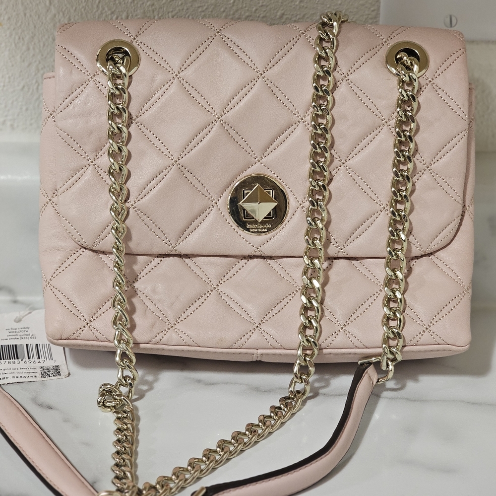 NWT Kate Spade Pink Quilted Chain Shoulder Bag